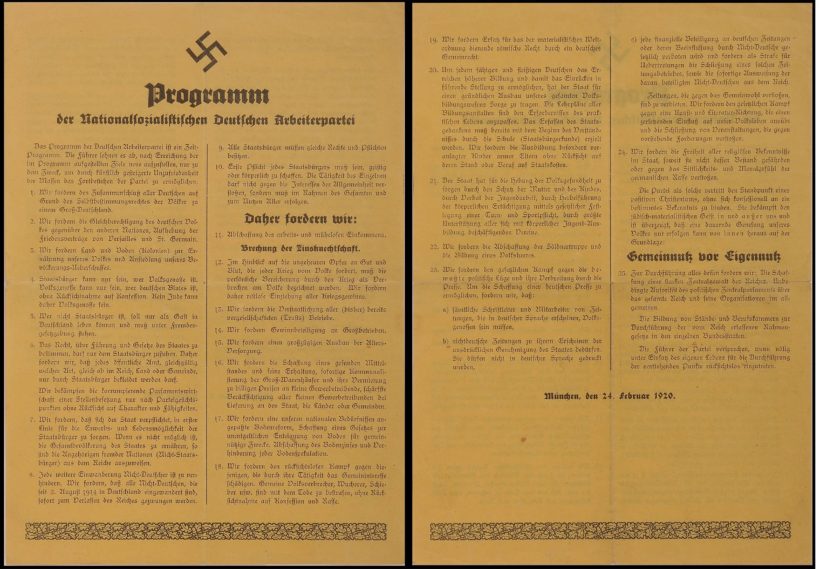 Isabel Peralta on the 25-point National Socialist Programme