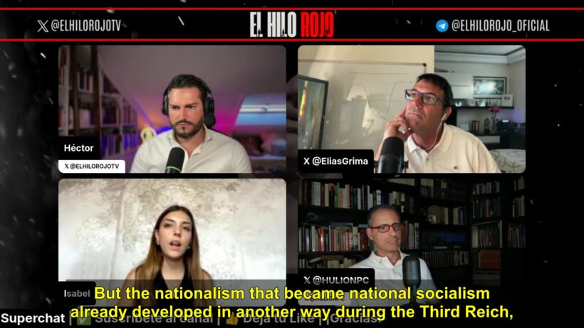 Isabel Peralta and the El Hilo Rojo panel discuss national borders and European unity
