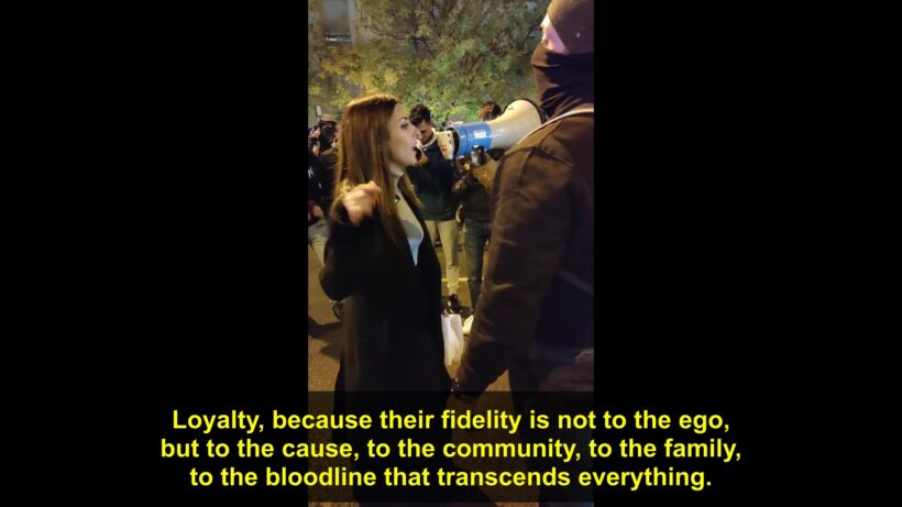 Honour, Loyalty, & Sacrifice! Isabel Peralta addresses mass rally in central Madrid